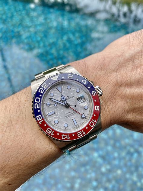 meteroite dial rolex|Rolex gmt 2 pepsi meteorite.